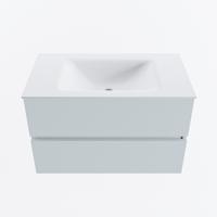 MONDIAZ VICA 80cm badmeubel onderkast Clay 2 lades. Wastafel CLOUD midden 1 kraangat, kleur Talc. - thumbnail