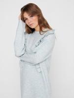 JACQUELINE DE YONG gebreide jurk JDYZIZA met volant lichtblauw - thumbnail