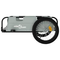 VidaXL Fietstrailer oxford stof en ijzer grijs - thumbnail