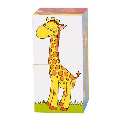 Goki houten blokpuzzel dieren, 2st.