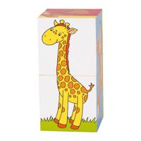 Goki houten blokpuzzel dieren, 2st. - thumbnail