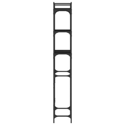 Wasmachinerek 67x25x163 cm bewerkt hout zwart