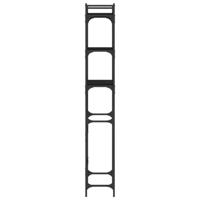 Wasmachinerek 67x25x163 cm bewerkt hout zwart - thumbnail