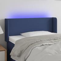 Hoofdbord LED 103x16x78/88 cm stof blauw - thumbnail