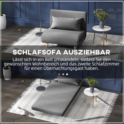 HOMCOM Slaapstoel (Breedte 94 cm, Donkergrijs) HOMCOM Slaapstoel (Breedte 94 cm, Donkergrijs)