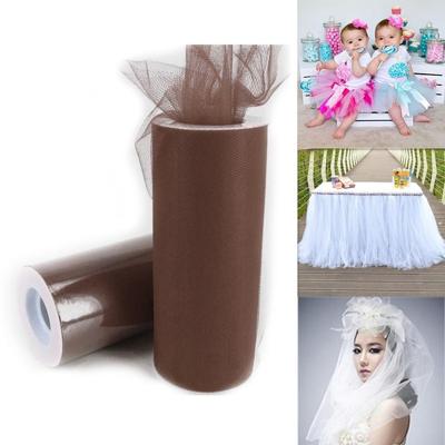 Mode 20D Polyester Tulle Roll verjaardag versiering decoratieve bruiloft ambachten leveringen totale lengte: 22 8 m Width:15cm(Brown) Mode 20D Polyester Tulle Roll verjaardag versiering decoratieve bruiloft ambachten leveringen totale lengte: 22 8 m Width:15cm(Brown)