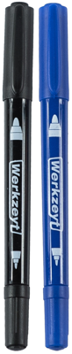 Werkzeyt Permanente Marker 2.2Mm Zwart+Blauw - ZYT24550