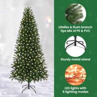 VidaXL Kunstkerstboom met 300 led met standaard groen 210 cm pe en pvc - thumbnail