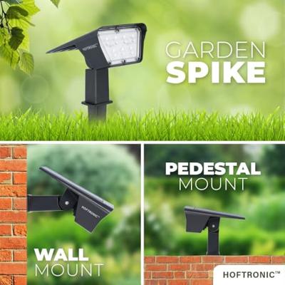 Set van 6 Odessa solar prikspots - Incl. Schemerschakelaar - 6000K daglicht wit - 2 lichtstanden - 300 lumen - 6-12 uur brandtijd - Kantelbaar - IP65 waterdicht