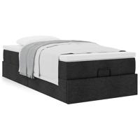 Ottoman bed met matras 80x200cm stof zwart - thumbnail