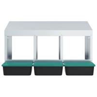 Kippennestkast 3 compartimenten wandmontage gegalvaniseerd staal - thumbnail