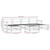 7-delige Loungeset massief grenenhout wit - thumbnail