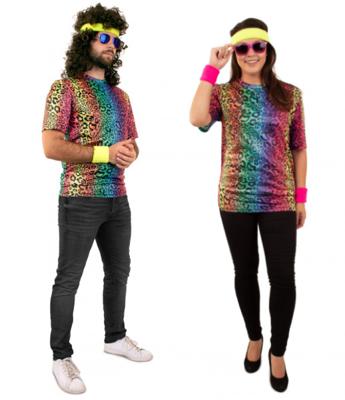 Fout T-Shirt Neon Panterprint Volwassenen