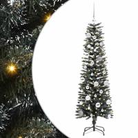 Kunstkerstboom met 150 LED Groen 150 cm PVC en Plastic en Staal - thumbnail
