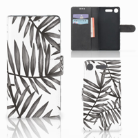 Sony Xperia XZ1 Hoesje Leaves Grey - thumbnail