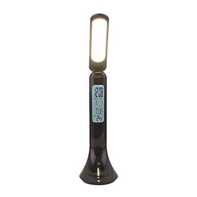 Globo BureaulampTyrell zwart met klok - 58329B