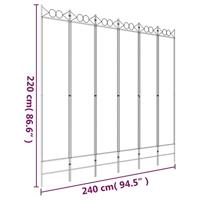 Kamerscherm met 6 panelen 240x220 cm stof wit - thumbnail