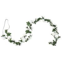 VidaXL Kerstslingers met bloemen 6 st 240 cm wit - thumbnail