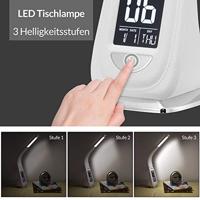 LED tafellamp - 4in1 lamp - kalender - klok - thermometer - wit - thumbnail