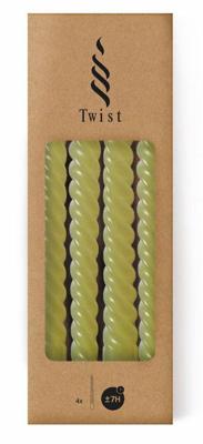 Twist kaarsen set 4 stuks dia. 2.2 x H 19 cm groen Hortus - Hortus Twist kaarsen set 4 stuks dia. 2.2 x H 19 cm groen Hortus - Hortus