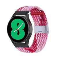 By Qubix - Compatible met Garmin Venu 2 / Garmin Venu 3 - Braided nylon bandje - Roze gemêleerd - Compatible Garmin bandje - Bandbreedte: 22mm - thumbnail