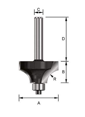 ENT Kwartrondfrees HM R10 met lager, Kolf 8mm - 7909816 ENT Kwartrondfrees HM R10 met lager, Kolf 8mm - 7909816