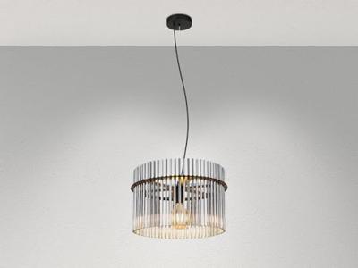 Globo Zwarte hanglampGorley met smoke glas Ø 40cm - 15698H