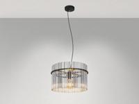 Globo Zwarte hanglampGorley met smoke glas Ø 40cm - 15698H - thumbnail