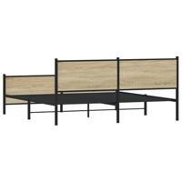 Bedframe zonder matras metaal sonoma eikenkleur 200x200 cm - thumbnail