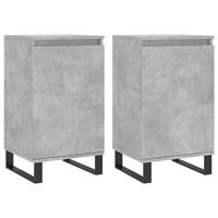 Dressoirs 2 st 40x35x70 cm bewerkt hout betongrijs - thumbnail