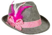 Apres Ski Hoed Grijze/Roze Wiesn - thumbnail