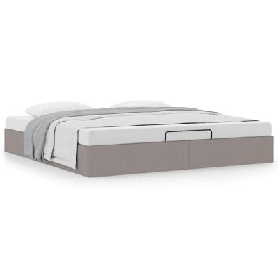 Bedframe zonder matras 200x200 cm stof taupe - thumbnail