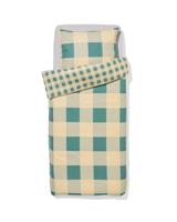 HEMA Dekbedovertrek 140x200/220cm flanel ruiten groen-beige (groen) - thumbnail