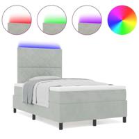 Boxspringbed met matras en LED fluweel lichtgrijs 120x200 cm - thumbnail