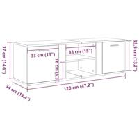 Tv-meubel 120x34x37 cm bewerkt hout artisanaal eikenkleur - thumbnail