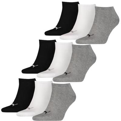 Puma Sneakersokken Plain 9-pack Zwart / Wit / Grijs-47/49