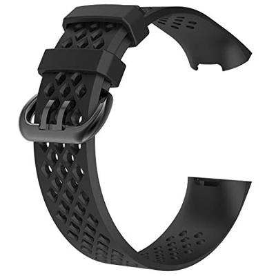 Fitbit Charge 3 & 4 sport bandje - Maat: Large - Zwart Fitbit Charge 3 & 4 sport bandje - Maat: Large - Zwart