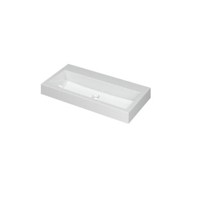 INK Momento Wastafel Polystone Zonder Kraangat - 900x450x90 mm - Glans Wit