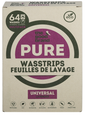 The Good Brand Wasstrips - lavendel - 64 stuks