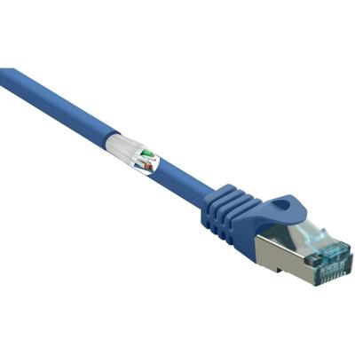 Renkforce RF-5044038 RJ45 Netwerkkabel, patchkabel CAT 6A S/FTP 1.00 m Blauw Snagless, Vlambestendig 1 stuk(s)