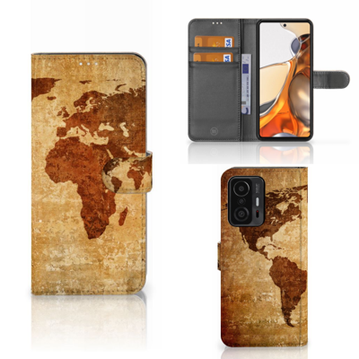 Xiaomi 11T | 11T Pro | Flip Cover | Wereldkaart