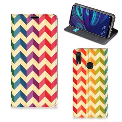 Huawei Y7 hoesje Y7 Pro (2019) | Hoesje met Magneet | Zigzag Multi Color Huawei Y7 hoesje Y7 Pro (2019) | Hoesje met Magneet | Zigzag Multi Color
