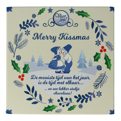 Voor Jou! Wensreep Delftsblauw Kerst merry kissmas 90 Gram Voor Jou! Wensreep Delftsblauw Kerst merry kissmas 90 Gram