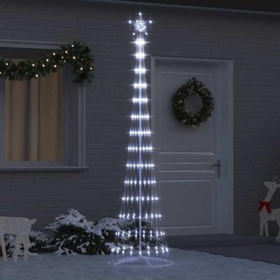 LED Kerstboom met 290 LED Koudwit 138.5 x 138.5 x 399 cm Metaal