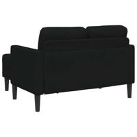 2-zitsbank met ligchaise L-vormig 125 cm stof zwart - thumbnail