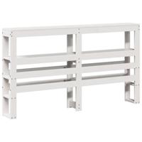 Bedframe met hoofdbord massief grenenhout wit 120x190 cm - thumbnail