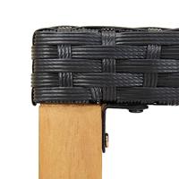 Tuinbank 120 cm poly rattan en massief acaciahout zwart - thumbnail