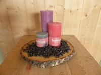 Kaarsen set Bolsius 3 stuk paars, rood en grijsgroen met zwarte steentjes Warentuin Mix - Warentuin mix - thumbnail