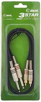 Adam Hall K3TPC0100 Audio Aansluitkabel [2x Cinch-stekker - 2x Jackplug male 6,3 mm (mono)] 1 m Zwart - thumbnail