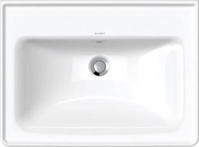 Wastafel Duravit D-Neo Met Rand Overloop Kraanvlak Zonder Kraangat 65 cm Hoogglans Wit